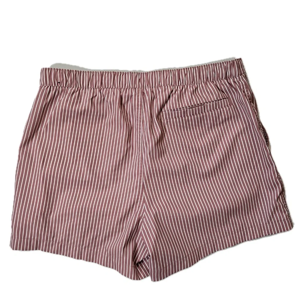 Abercrombie &‎ Fitch Shorts Womens L Pink Striped Skimmer Beach 3 Inseam